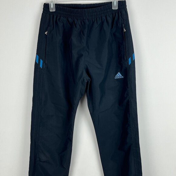 Adidas Activewear Track Pants Size L Black Elastic Waist 30in Lined Pockets - Picture 1 of 9